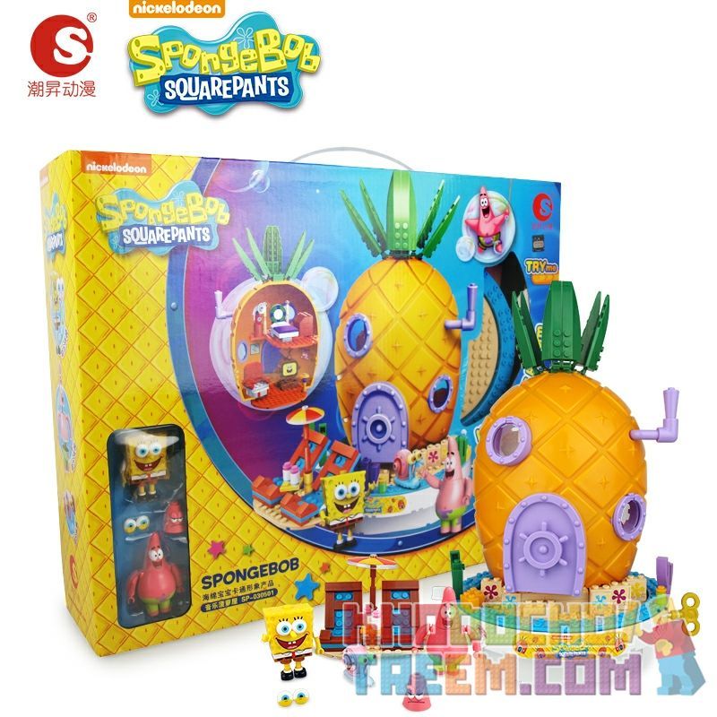 CHAOSHENG SP-030501 030501 SP030501 non  ÂM NHẠC DỨA NHÀ bộ đồ chơi xếp lắp ráp ghép mô hình Spongebob Squarepants SPONGE BOB SQUARE PANTS Chú Bọt Biển Tinh Nghịch