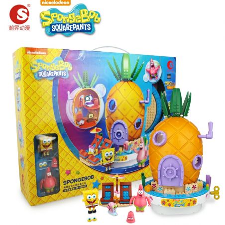CHAOSHENG SP-030501 030501 SP030501 non  ÂM NHẠC DỨA NHÀ bộ đồ chơi xếp lắp ráp ghép mô hình Spongebob Squarepants SPONGE BOB SQUARE PANTS Chú Bọt Biển Tinh Nghịch