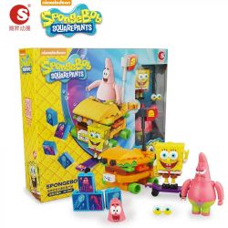 CHAOSHENG SP-S001 S001 SPS001 non  MINI BURGER CAR. bộ đồ chơi xếp lắp ráp ghép mô hình Spongebob Squarepants SPONGE BOB SQUARE PANTS Chú Bọt Biển Tinh Nghịch