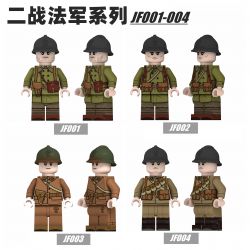 GUANGDONG RUIZHIDA JF002 JF003 JF004 JF001 non  DÒNG TIẾNG PHÁP THẾ CHIẾN II bộ đồ chơi xếp lắp ráp ghép mô hình Collectable Minifigures Búp Bê Sưu Tầm