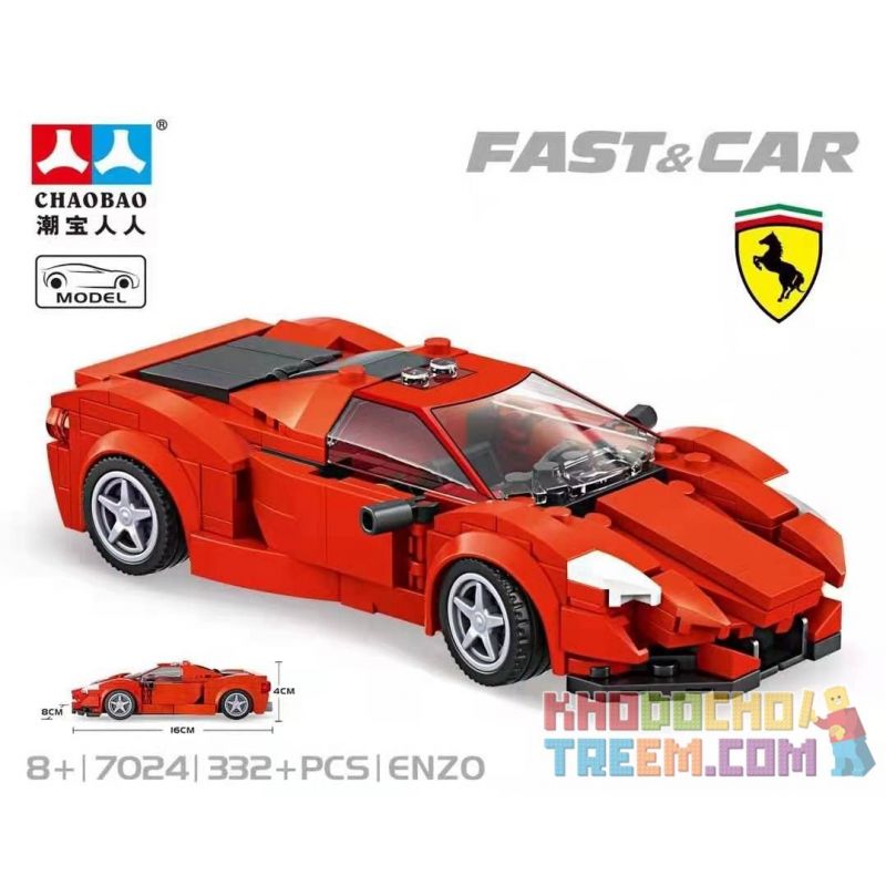 CHAOBAO RENREN 7024 REBRICKABLE MOC-42633 42633 MOC42633 non  FERARIANZO. bộ đồ chơi xếp lắp ráp ghép mô hình Racers FERRARI ENZO V2 Đua Tốc Độ 297 khối