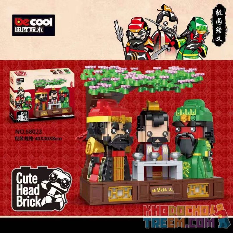Decool 68023 Jisi 68023 non  ĐÀO VIÊN KHÔNG CÓ bộ đồ chơi xếp lắp ráp ghép mô hình Brickheadz CUTE HEAD BRICK Nhân Vật Đầu To 887 khối