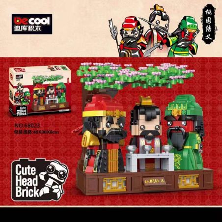Decool 68023 Jisi 68023 non  ĐÀO VIÊN KHÔNG CÓ bộ đồ chơi xếp lắp ráp ghép mô hình Brickheadz CUTE HEAD BRICK Nhân Vật Đầu To 887 khối