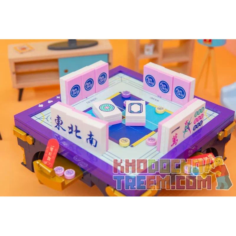 PANTASY 18004 non  MAHJONG MƯỜI BA TUỔI bộ đồ chơi xếp lắp ráp ghép mô hình MAJIANG