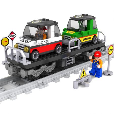 AUSINI 25412 non  XE NGỰA bộ đồ chơi xếp lắp ráp ghép mô hình Trains Tàu Hỏa 186 khối