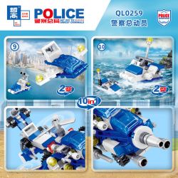 ZHEGAO QL0259 0259 non  CẢNH SÁT HUY ĐỘNG 10IN1. bộ đồ chơi xếp lắp ráp ghép mô hình Police