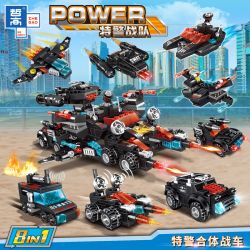 ZHEGAO QL0257 0257 non  ĐỘI NGŨ TƯ VẤN CẢNH SÁT ĐẶC BIỆT FIT CAR 8IN1 bộ đồ chơi xếp lắp ráp ghép mô hình Swat Special Force POWER Đặc Nhiệm