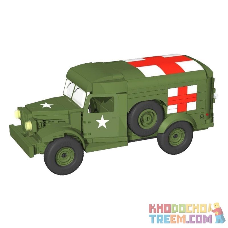 COBI CHARACTER BUILDING COBI-2549 2549 COBI2549 non  DODGE WC54 XE CỨU THƯƠNG bộ đồ chơi xếp lắp ráp ghép mô hình Military Army DODGE WC54 AMBULANCE Quân Sự Bộ Đội