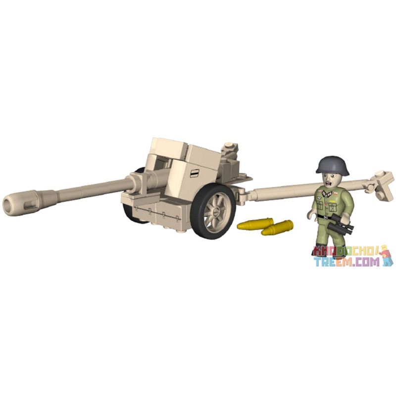 COBI CHARACTER BUILDING COBI-2252 2252 COBI2252 non  SÚNG CHỐNG BỂ PAK 40 tỷ lệ 1:35 bộ đồ chơi xếp lắp ráp ghép mô hình Military Army PAK 40 ANTI-TANK GUN Quân Sự Bộ Đội 85 khối