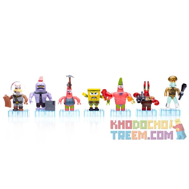 MEGA BLOKS CND16 non  HÌNH HÀNH ĐỘNG THU NHỎ DÒNG 2 bộ đồ chơi xếp lắp ráp ghép mô hình Spongebob Squarepants MICRO ACTION FIGURES SERIES 2 Chú Bọt Biển Tinh Nghịch
