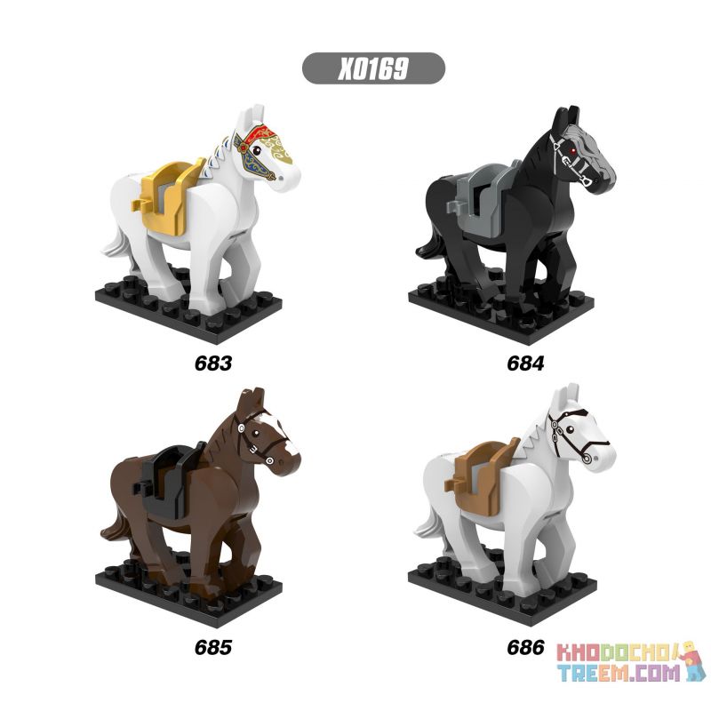 XINH 683 684 685 686 X0169 0169 non  CHIẾN TRANH bộ đồ chơi xếp lắp ráp ghép mô hình Collectable Minifigures BATTLE STEED Búp Bê Sưu Tầm