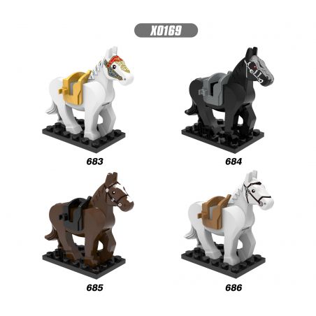 XINH 683 684 685 686 X0169 0169 non  CHIẾN TRANH bộ đồ chơi xếp lắp ráp ghép mô hình Collectable Minifigures BATTLE STEED Búp Bê Sưu Tầm