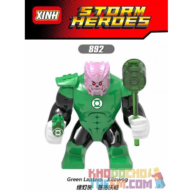 XINH 892 non  ĐÈN LỒNG XANH KIROGO. bộ đồ chơi xếp lắp ráp ghép mô hình Dc Comics Super Heroes GREEN LATERN KILOWOG Siêu Anh Hùng Dc