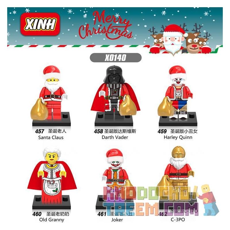 XINH X0140 0140 457 458 459 460 461 462 non  GIÁNG SINH ĐẶC BIỆT bộ đồ chơi xếp lắp ráp ghép mô hình Collectable Minifigures MERRY CHRISTMAS Búp Bê Sưu Tầm