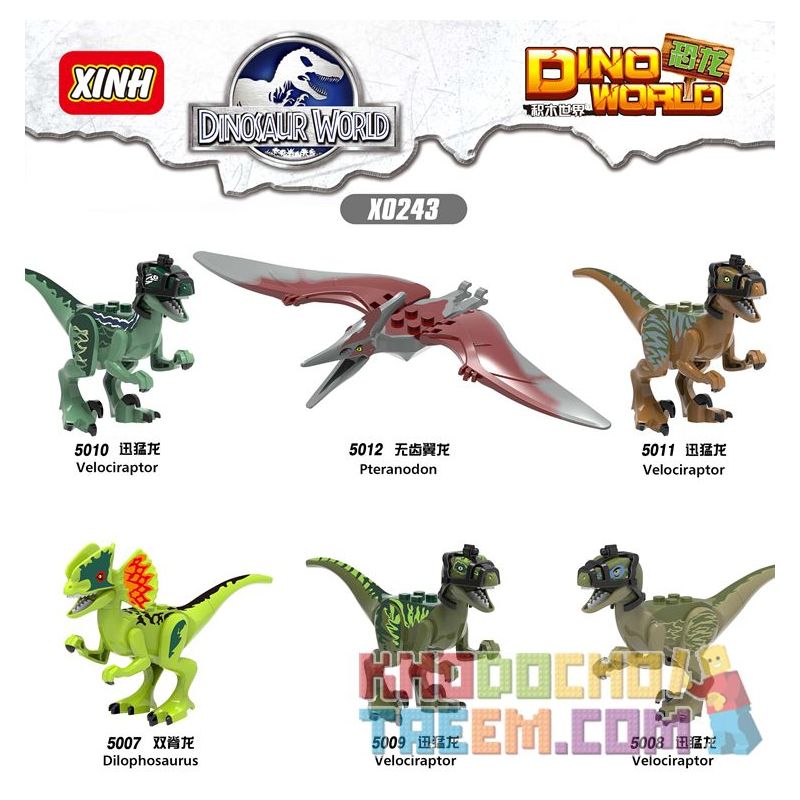 XINH 5010 5011 5012 5013 5014 5015 X0243 0243 non  KHỦNG LONG. bộ đồ chơi xếp lắp ráp ghép mô hình Collectable Minifigures DINOSAUR WORLD Búp Bê Sưu Tầm