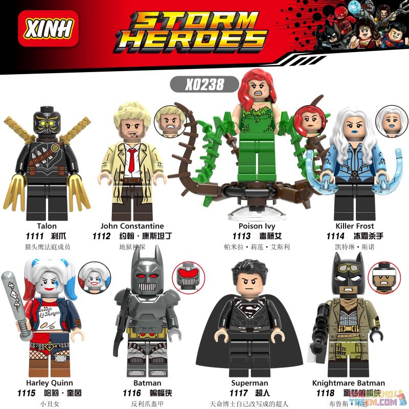 XINH X0238 0238 1111 1112 1113 1114 1115 1116 1117 1118 non  HÀNG TRĂM NGƯỜI 8 SIÊU ANH HÙNG bộ đồ chơi xếp lắp ráp ghép mô hình Dc Comics Super Heroes STORM HEROES Siêu Anh Hùng Dc