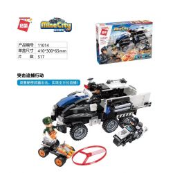 Enlighten 11014 Qman 11014 non  CUỘC TẤN CÔNG THEO ĐUỔI bộ đồ chơi xếp lắp ráp ghép mô hình Minecity Thành Phố Mỏ 517 khối