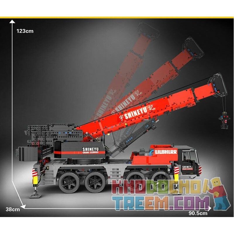 HAPPY BUILD SHINEYU XINYU YC-22003 22003 YC22003 non  ĐIỀU KHIỂN TỪ XA CÁNH TAY TREO LỚN (CẦN CẨU NẶNG) 1:17 tỷ lệ 1:17 bộ đồ chơi xếp lắp ráp ghép mô hình Build Team SHINE YU MOBILE CRANE Đội Xây Dựng 4885 khối