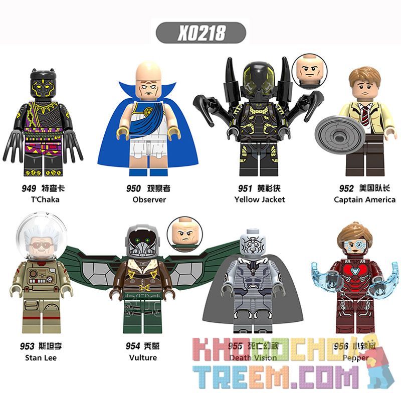 XINH 949 950 951 952 953 954 955 956 X0218 0218 non  HÀNG TRĂM NGƯỜI 8 SIÊU ANH HÙNG bộ đồ chơi xếp lắp ráp ghép mô hình Marvel Super Heroes STORM HEROES Siêu Anh Hùng Marvel