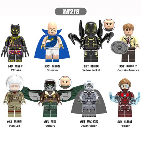 XINH 949 950 951 952 953 954 955 956 X0218 0218 non  HÀNG TRĂM NGƯỜI 8 SIÊU ANH HÙNG bộ đồ chơi xếp lắp ráp ghép mô hình Marvel Super Heroes STORM HEROES Siêu Anh Hùng Marvel