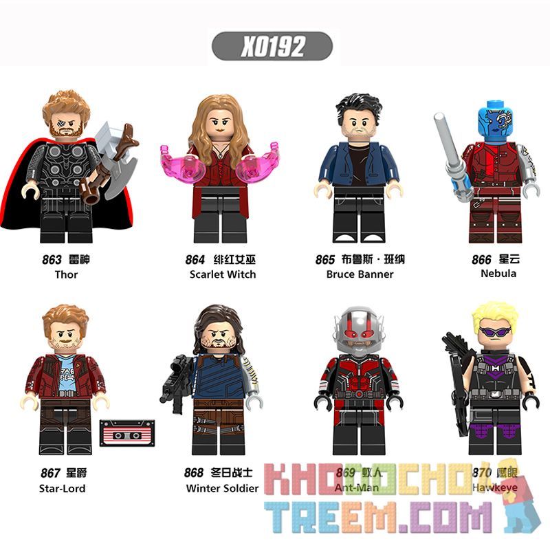 XINH 863 864 865 866 867 868 869 870 X0192 0192 non  HÀNG TRĂM NGƯỜI 8 SIÊU ANH HÙNG bộ đồ chơi xếp lắp ráp ghép mô hình Marvel Super Heroes STORM HEROES Siêu Anh Hùng Marvel