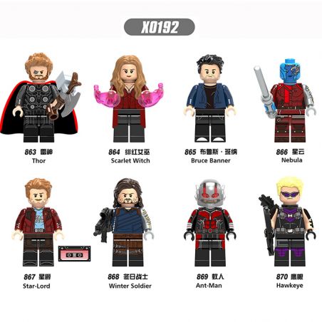 XINH 863 864 865 866 867 868 869 870 X0192 0192 non  HÀNG TRĂM NGƯỜI 8 SIÊU ANH HÙNG bộ đồ chơi xếp lắp ráp ghép mô hình Marvel Super Heroes STORM HEROES Siêu Anh Hùng Marvel