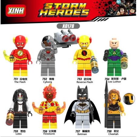 XINH X0178 0178 751 752 753 754 755 756 757 758 non  HÀNG TRĂM NGƯỜI 8 SIÊU ANH HÙNG bộ đồ chơi xếp lắp ráp ghép mô hình Dc Comics Super Heroes STORM HEROES Siêu Anh Hùng Dc