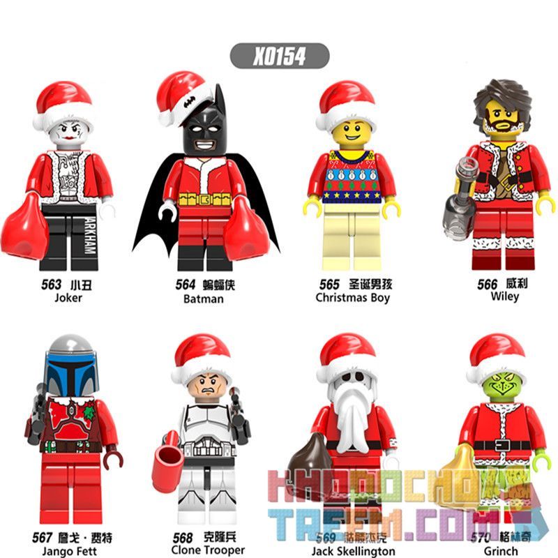 XINH X0154 0154 563 564 565 566 567 568 569 570 non  HÀNG TRĂM NGƯỜI 8 GIÁNG SINH bộ đồ chơi xếp lắp ráp ghép mô hình Collectable Minifigures CHRISMAS Búp Bê Sưu Tầm