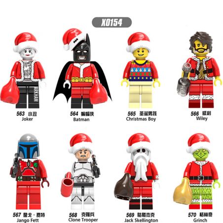 XINH X0154 0154 563 564 565 566 567 568 569 570 non  HÀNG TRĂM NGƯỜI 8 GIÁNG SINH bộ đồ chơi xếp lắp ráp ghép mô hình Collectable Minifigures CHRISMAS Búp Bê Sưu Tầm