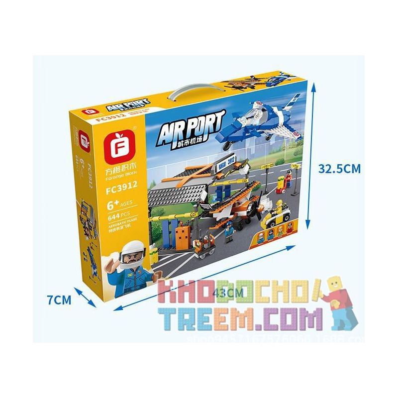 FORANGE FC3912 3912 non  HIỆU SUẤT ĐÓNG THẾ MÁY BAY bộ đồ chơi xếp lắp ráp ghép mô hình AIRPORT 644 khối