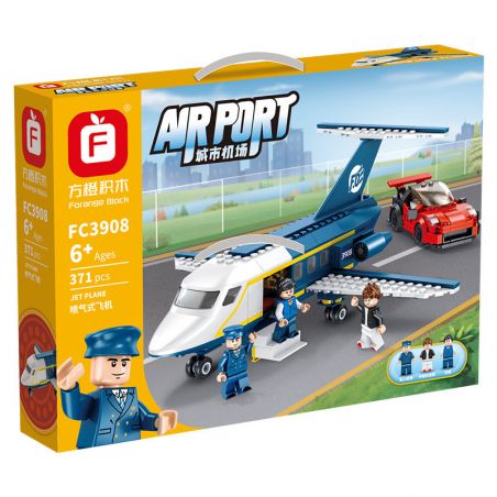 FORANGE FC3908 3908 non  MÁY BAY PHẢN LỰC bộ đồ chơi xếp lắp ráp ghép mô hình AIRPORT JET PLANE 371 khối