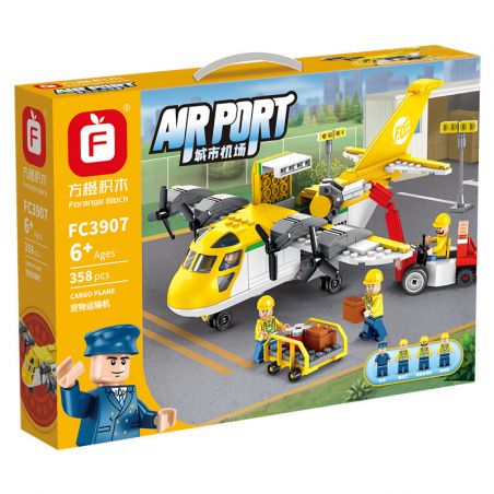 FORANGE FC3907 3907 non  MÁY VẬN CHUYỂN HÀNG HÓA bộ đồ chơi xếp lắp ráp ghép mô hình AIRPORT CARGO PLANE 358 khối