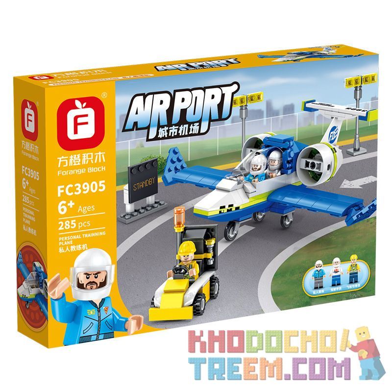 FORANGE FC3905 3905 non  HUẤN LUYỆN VIÊN TƯ NHÂN bộ đồ chơi xếp lắp ráp ghép mô hình AIRPORT PERSONAL TRAINNING PLANE 285 khối