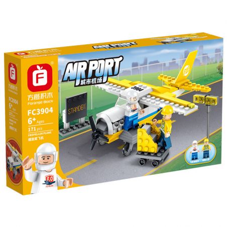FORANGE FC3904 3904 non  MÁY BAY CÁNH QUẠT. bộ đồ chơi xếp lắp ráp ghép mô hình AIRPORT PROPELLER PLANE 171 khối