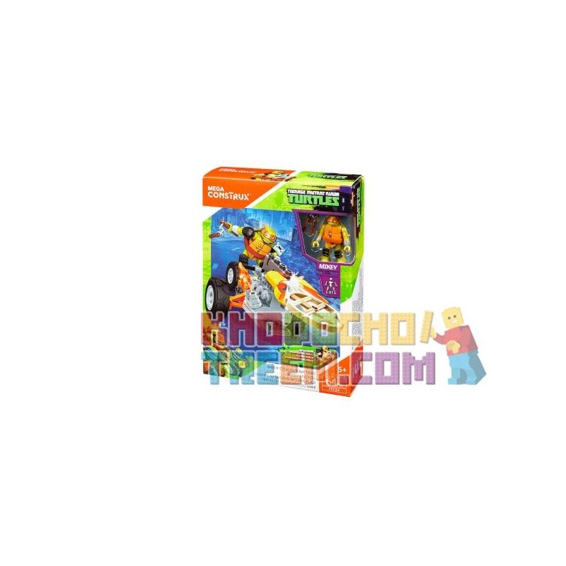 MEGA BLOKS FFC54 non  XE BA BÁNH MICKEY SNEAK. bộ đồ chơi xếp lắp ráp ghép mô hình Teenage Mutant Ninja Turtles MIKEY STEALTH TOUR TRIKE Ninja Rùa 64 khối