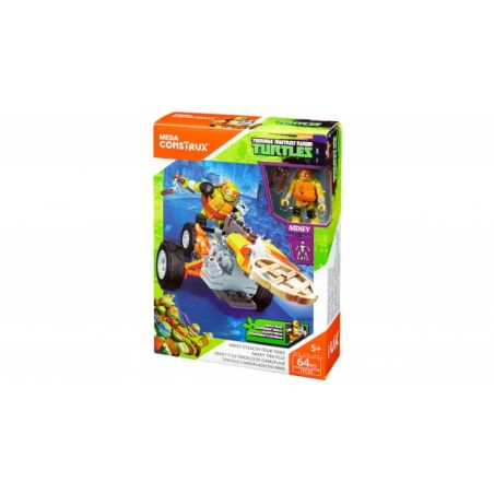 MEGA BLOKS FFC54 non  XE BA BÁNH MICKEY SNEAK. bộ đồ chơi xếp lắp ráp ghép mô hình Teenage Mutant Ninja Turtles MIKEY STEALTH TOUR TRIKE Ninja Rùa 64 khối