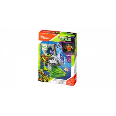 MEGA BLOKS DXY12 non  MÁY DONNEYTM. bộ đồ chơi xếp lắp ráp ghép mô hình Teenage Mutant Ninja Turtles DONNIE™ MOUSER ATTACK Ninja Rùa 46 khối