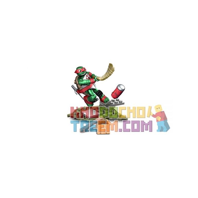 MEGA BLOKS DXY06 non  KHÚC CÔN CẦU RAVTM MẠNH MẼ bộ đồ chơi xếp lắp ráp ghép mô hình Teenage Mutant Ninja Turtles RAPH™ SLAPSHOT Ninja Rùa 22 khối
