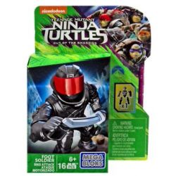 MEGA BLOKS DRM97 non  CHÂN XE ĐẠP TẤN CÔNG bộ đồ chơi xếp lắp ráp ghép mô hình Teenage Mutant Ninja Turtles FOOT SOLDIER BIKE ATTACK Ninja Rùa 16 khối