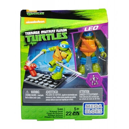 MEGA BLOKS DPW78 non  RIO VÀ SAMURAI. bộ đồ chơi xếp lắp ráp ghép mô hình Teenage Mutant Ninja Turtles LEO KATANA SWAT Ninja Rùa 22 khối