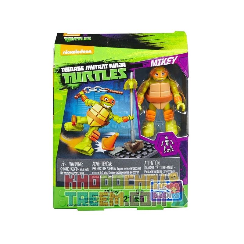 MEGA BLOKS DPW77 non  MICKEY VÀ ĐÈN ĐƯỜNG bộ đồ chơi xếp lắp ráp ghép mô hình Teenage Mutant Ninja Turtles MIKEY STREETLAMP SLAM Ninja Rùa 21 khối