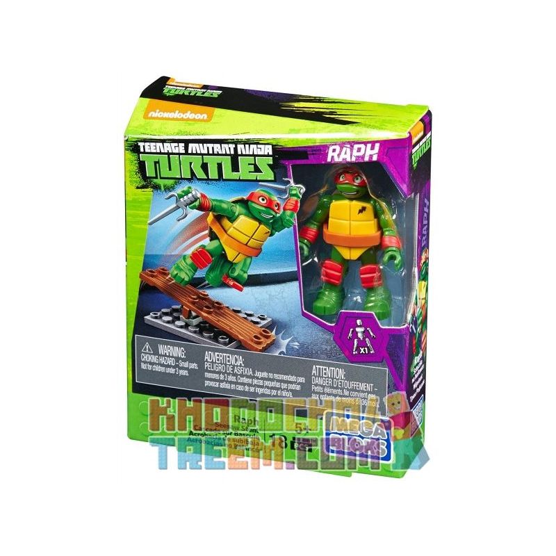 MEGA BLOKS DPW76 non  SEESAW CỦA RAFF. bộ đồ chơi xếp lắp ráp ghép mô hình Teenage Mutant Ninja Turtles RAPH SEESAW STUNT Ninja Rùa 18 khối
