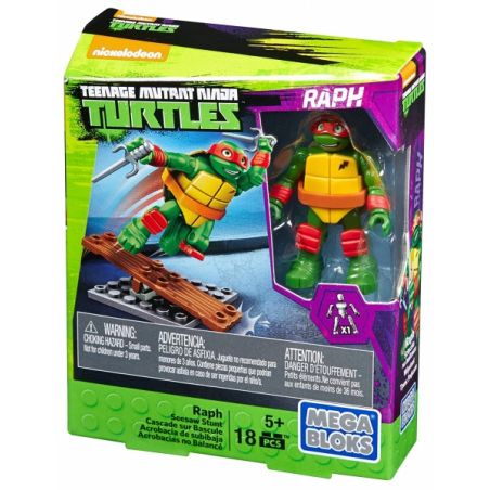 MEGA BLOKS DPW76 non  SEESAW CỦA RAFF. bộ đồ chơi xếp lắp ráp ghép mô hình Teenage Mutant Ninja Turtles RAPH SEESAW STUNT Ninja Rùa 18 khối