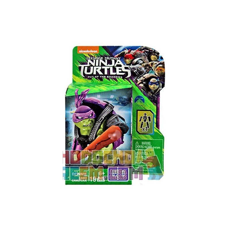 MEGA BLOKS DPW18 non  DONNEY. bộ đồ chơi xếp lắp ráp ghép mô hình Teenage Mutant Ninja Turtles DONNIE CAMO Ninja Rùa 19 khối