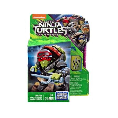MEGA BLOKS DPW14 non  EMPT. bộ đồ chơi xếp lắp ráp ghép mô hình Teenage Mutant Ninja Turtles RAPH PARATROOPER Ninja Rùa 21 khối