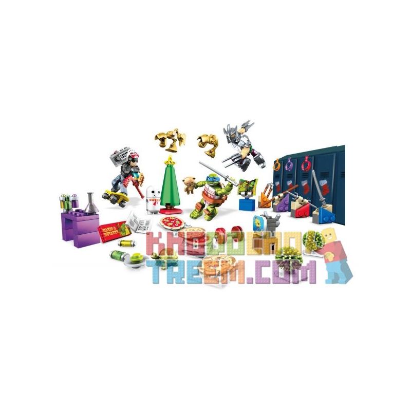 MEGA BLOKS DPF85 non  LỊCH ĐẾM NGƯỢC GIÁNG SINH bộ đồ chơi xếp lắp ráp ghép mô hình Teenage Mutant Ninja Turtles TEENAGE MUTANT NINJA TURTLES ADVENT CALENDAR Ninja Rùa