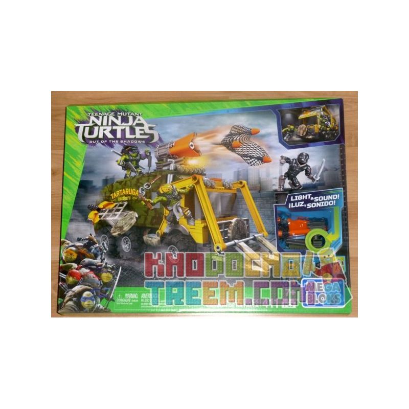 MEGA BLOKS DPF82 non  XE TẢI CHIẾN ĐẤU bộ đồ chơi xếp lắp ráp ghép mô hình Teenage Mutant Ninja Turtles BATTLE TRUCK Ninja Rùa 411 khối