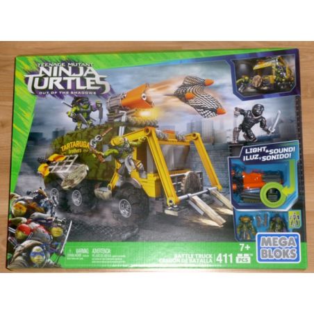 MEGA BLOKS DPF82 non  XE TẢI CHIẾN ĐẤU bộ đồ chơi xếp lắp ráp ghép mô hình Teenage Mutant Ninja Turtles BATTLE TRUCK Ninja Rùa 411 khối