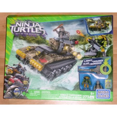MEGA BLOKS DPF81 non  RỪNG NHIỆT ĐỚI bộ đồ chơi xếp lắp ráp ghép mô hình Teenage Mutant Ninja Turtles JUNGLE TAKEDOWN Ninja Rùa 273 khối