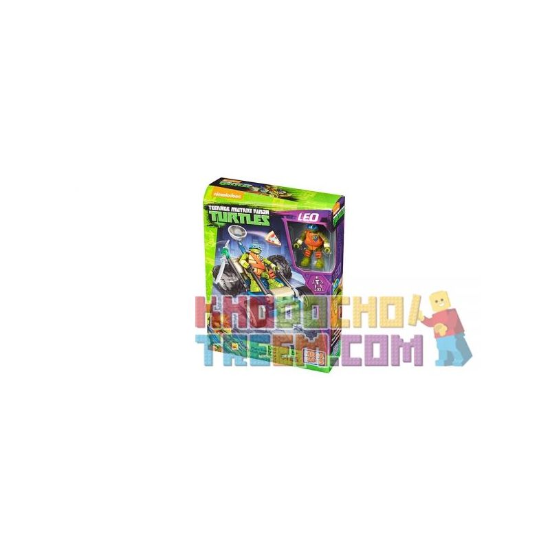 MEGA BLOKS DPF62 non  XE CƠ GIỚI PIZZA CỦA RIO bộ đồ chơi xếp lắp ráp ghép mô hình Teenage Mutant Ninja Turtles LEO PIZZA ROADSTER Ninja Rùa 54 khối